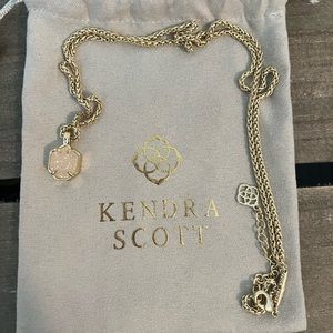 LIKE NEW Kendra Scott Gold Oliver Necklace in Iridescent Drusy 14k gold plated